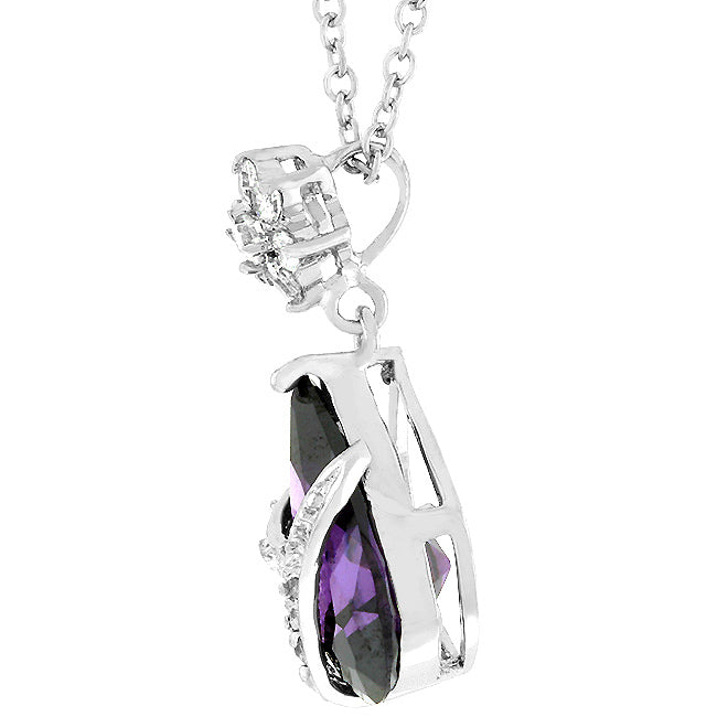 Buy LOVCIA Radiant Amethyst Cubic Zirconia Rhodium-Plated Pendant - Latest Stylish Pendants for Women