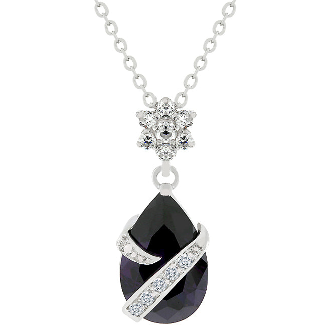 Buy LOVCIA Radiant Amethyst Cubic Zirconia Rhodium-Plated Pendant - Latest Stylish Pendants for Women