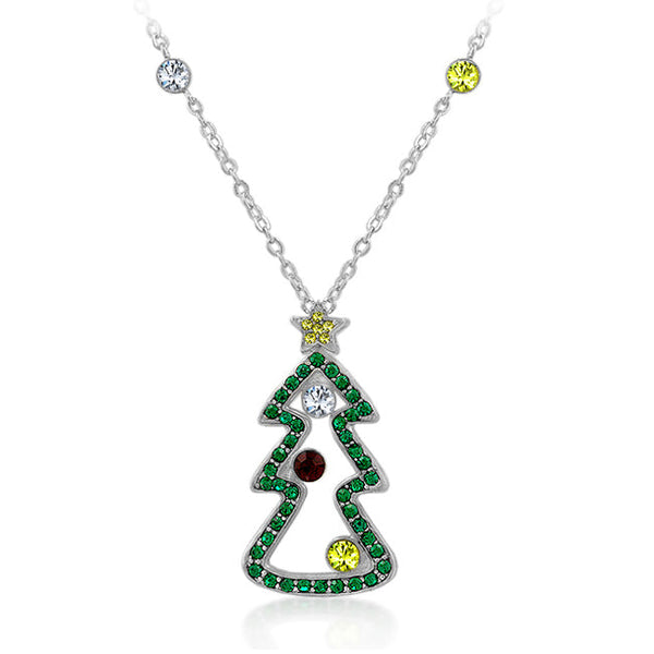 Buy LOVCIA Sparkling Rhodium-Plated Christmas Holiday Pendant - Latest Stylish Pendants for Women