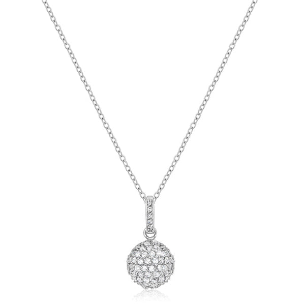 Buy LOVCIA Gleaming Rhodium Sphere Necklace - Latest Stylish Pendants for Women