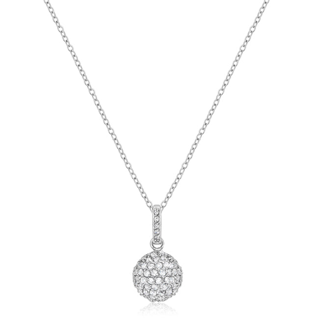 Buy LOVCIA Gleaming Rhodium Sphere Necklace - Latest Stylish Pendants for Women