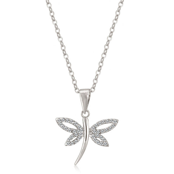 Buy LOVCIA Radiant Rhodium-Plated Dragonfly Pendant with Cubic Zirconia - Latest Stylish Pendants for Women