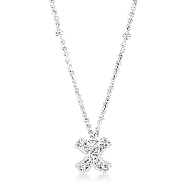 Buy LOVCIA Elegant Radiance Pave X Pendant Necklace - Latest Stylish Pendants for Women