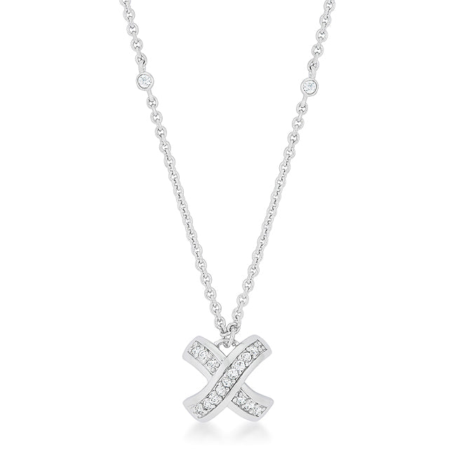 Buy LOVCIA Elegant Radiance Pave X Pendant Necklace - Latest Stylish Pendants for Women