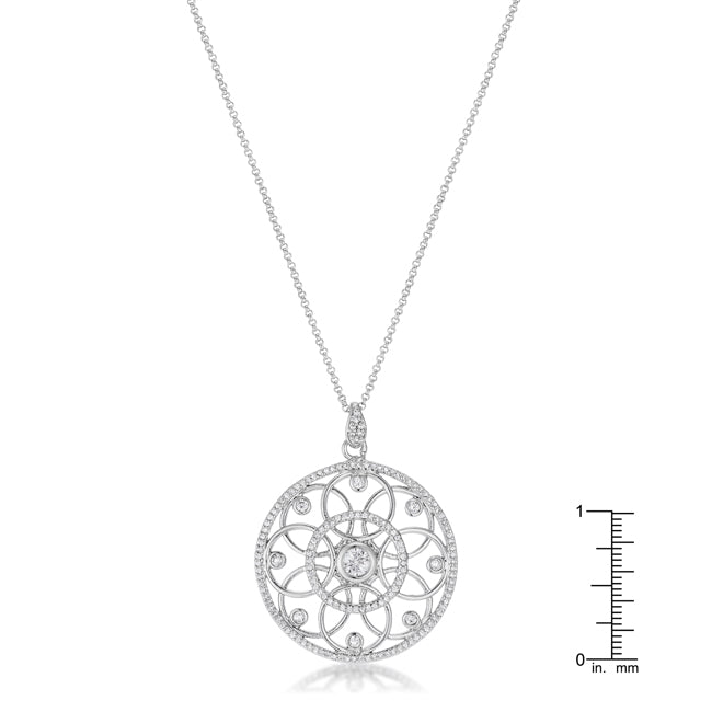 Buy LOVCIA Rhodium-Plated Necklace with 1.4 Ct CZ and Interlocking Circles Design - Latest Stylish Pendants for Women