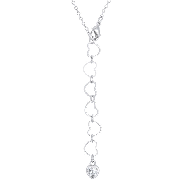 Buy LOVCIA Rhodium-Plated CZ Double Hearts Romantic Necklace - Latest Stylish Pendants for Women