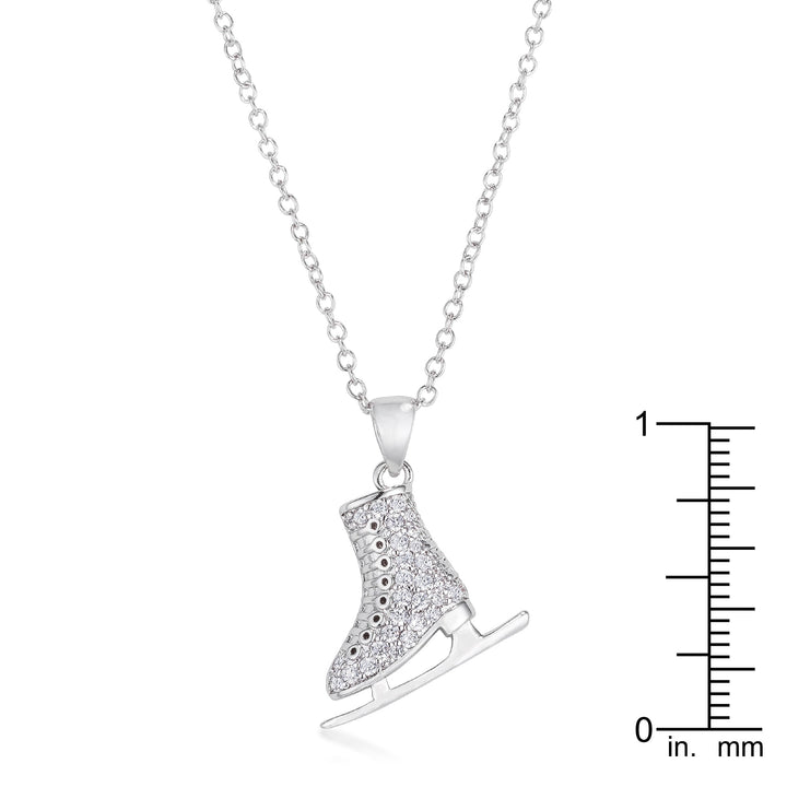 Buy LOVCIA Elegant 0.4Ct Rhodium-Plated Pave Ice Skate Necklace - Latest Stylish Pendants for Women