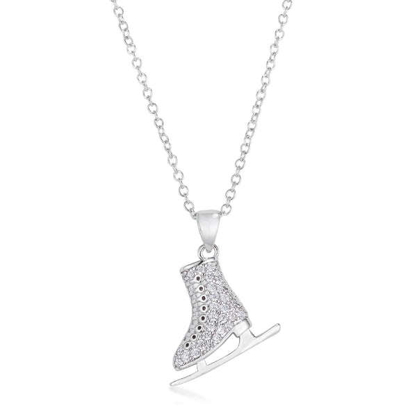 Buy LOVCIA Elegant 0.4Ct Rhodium-Plated Pave Ice Skate Necklace - Latest Stylish Pendants for Women