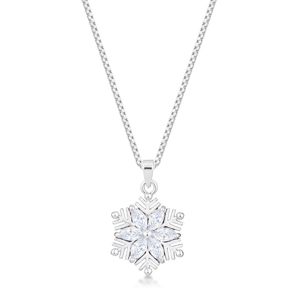 Buy LOVCIA 2.04Ct Marquise Snowflake CZ Rhodium Pendant Necklace - Latest Stylish Pendants for Women