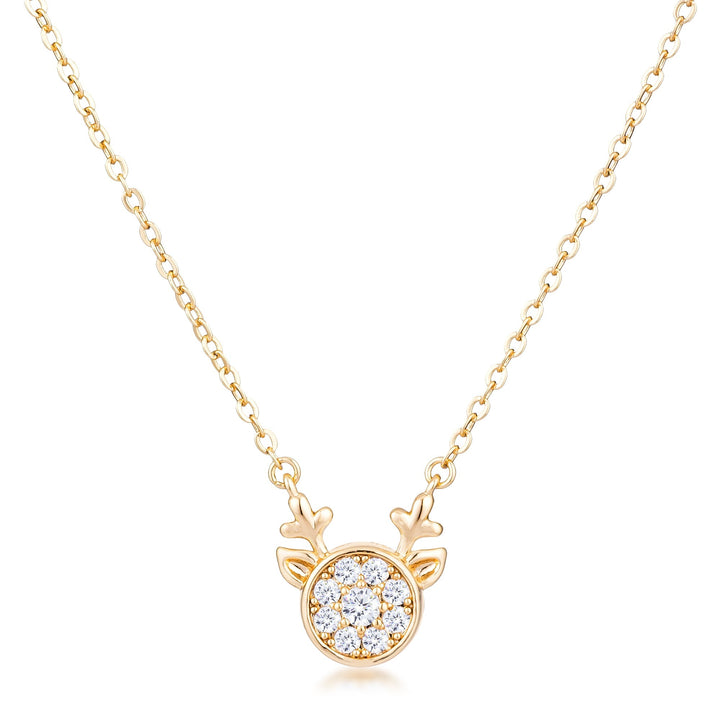 Buy LOVCIA Reversible Gold Plated Reindeer Pendant with CZ Stones - Latest Stylish Pendants for Women