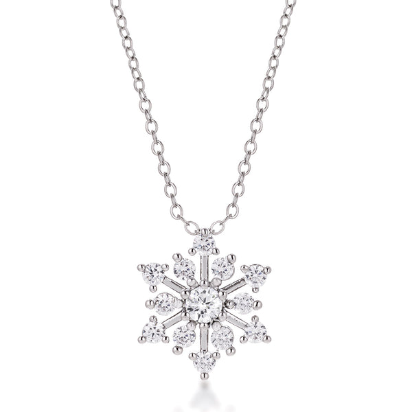 Buy LOVCIA Sparkling CZ Snowflake Pendant Necklace - Latest Stylish Pendants for Women