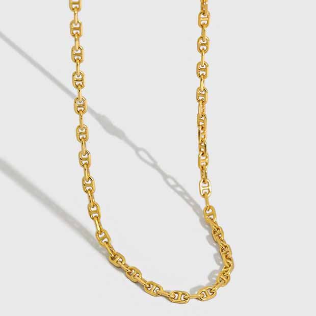 Lovcia Pig Nose Choker 2.25mm 360mm Adjustable Gold-Necklaces-Yellow Gold-Yellow Gold