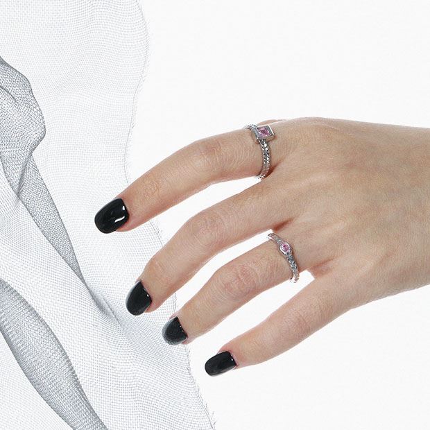 Lovcia Pink CZ Square 925 Sterling Silver Adjustable Ring-Rings-Yellow Gold-Yellow Gold