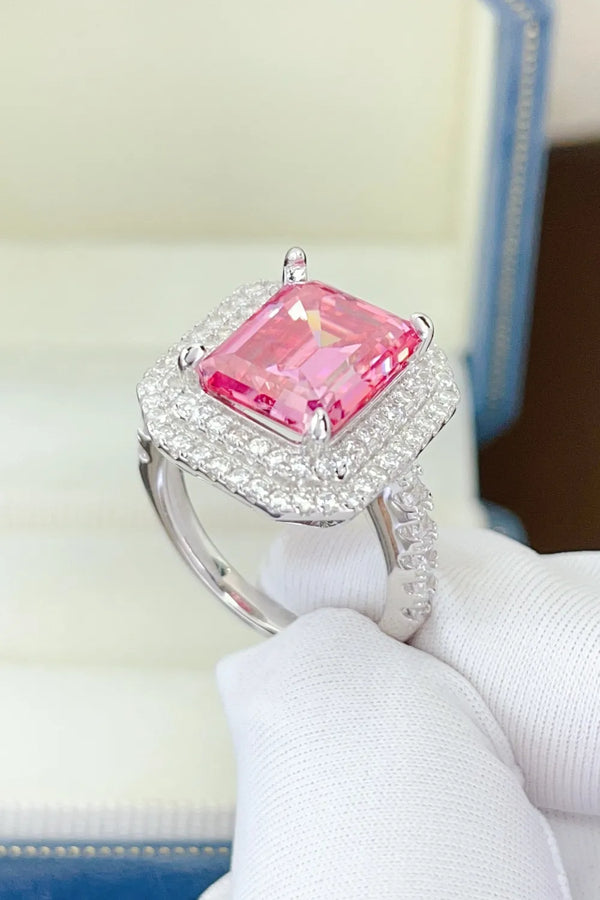 Lovcia Pink Glow 2 Carat Moissanite 925 Sterling Silver Ring for Women - Hot Pink-5- - Buy latest trendy Rings for Women and Girls
