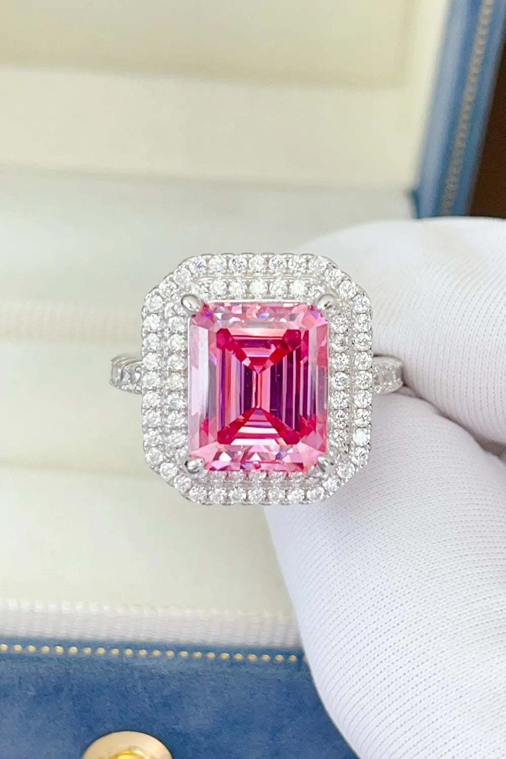 Lovcia Pink Glow 2 Carat Moissanite 925 Sterling Silver Ring for Women - Hot Pink-5- - Buy latest trendy Rings for Women and Girls