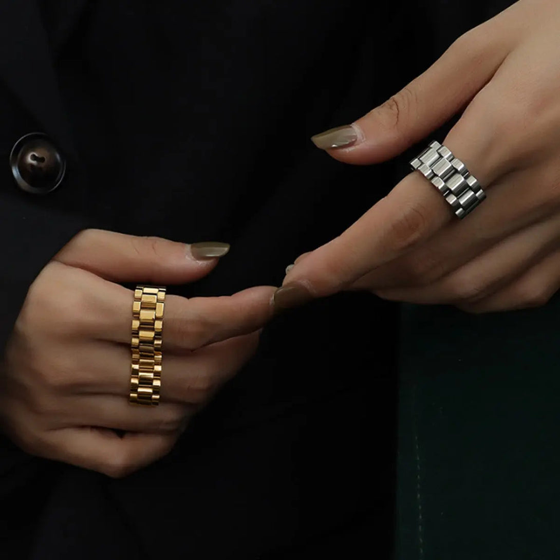Lovcia Plated Titanium Steel Ring-Rings-Gold-6-Gold