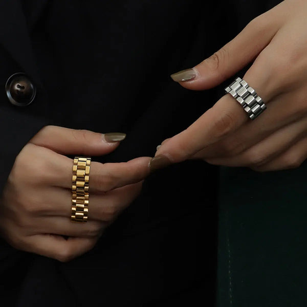 Lovcia Plated Titanium Steel Ring-Rings-Gold-6-Gold