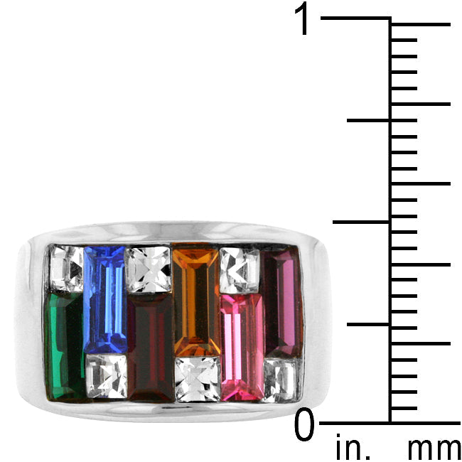 Lovcia Platinum Luster Crystal Cocktail Ring-Rings-5-5