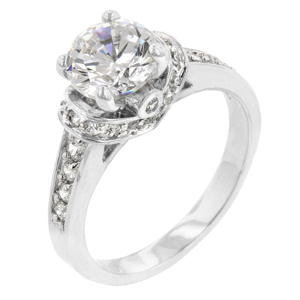 Lovcia Platinum Luster Cubic Zirconia Regal Ring-Rings-5-5
