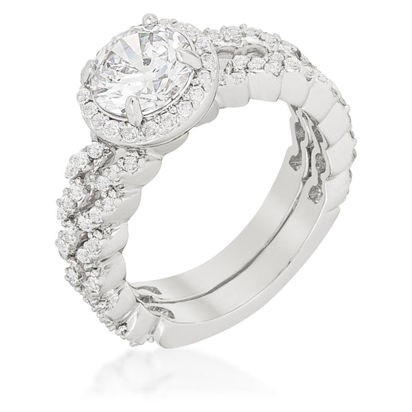 Lovcia Platinum Luster Zig Zag Bridal Set-Rings-5-5