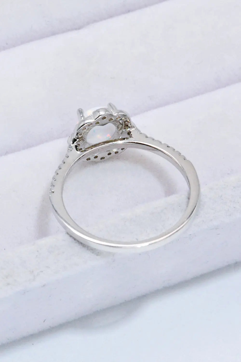 Lovcia Platinum-Plated 4-Prong Opal Ring-Rings-Silver-5-Silver