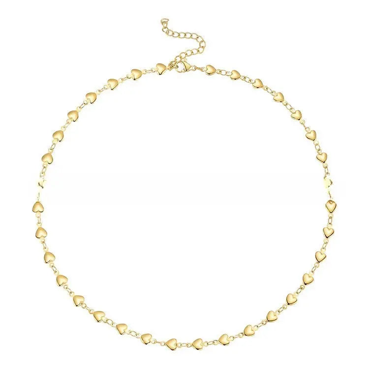 Lovcia Popular In Style Heart-Shaped 18K Gold-plated Titanium Steel Necklace for Women-Necklaces-Gold-Gold