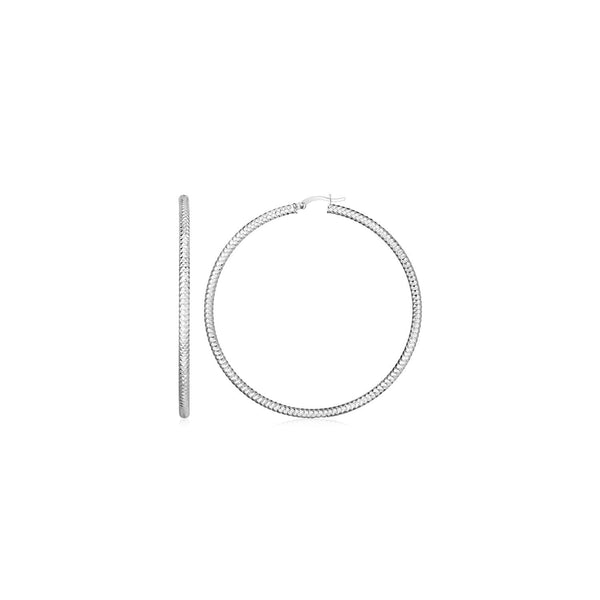 Lovcia Premium Braided Texture Sterling Silver Hoop Earrings for Women-Earrings-Sterling Silver-Sterling Silver