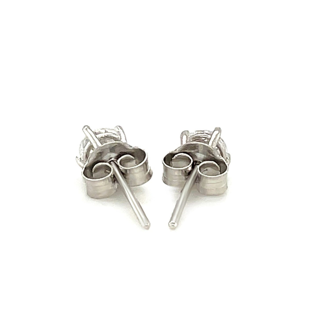 Lovcia Premium Elegant 4mm White Cubic Zirconia Studs in Sterling Silver-Earrings-Sterling Silver-Sterling Silver