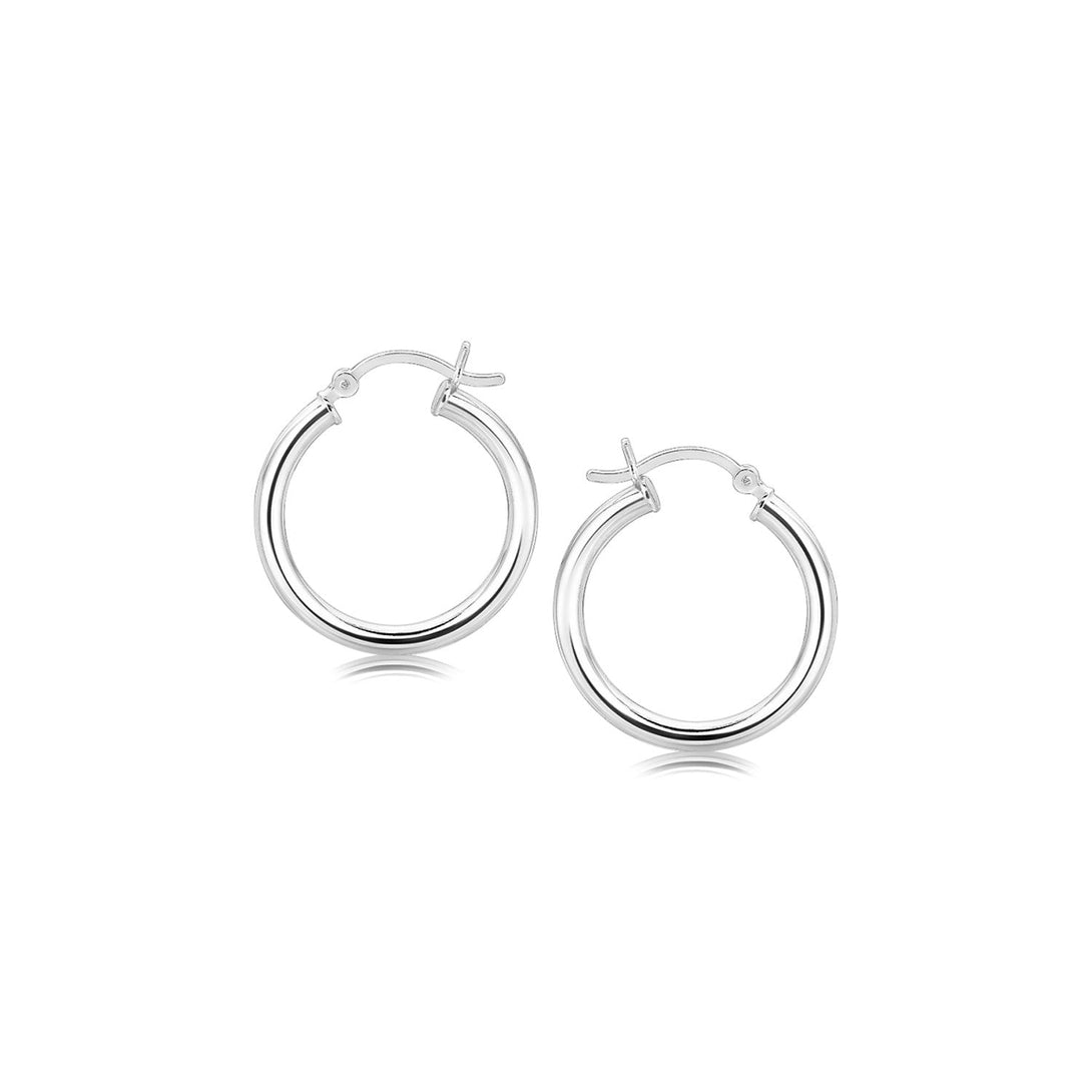 Lovcia Premium Elegant Rhodium-Plated Sterling Silver Hoop Earrings-Earrings-Sterling Silver-Sterling Silver