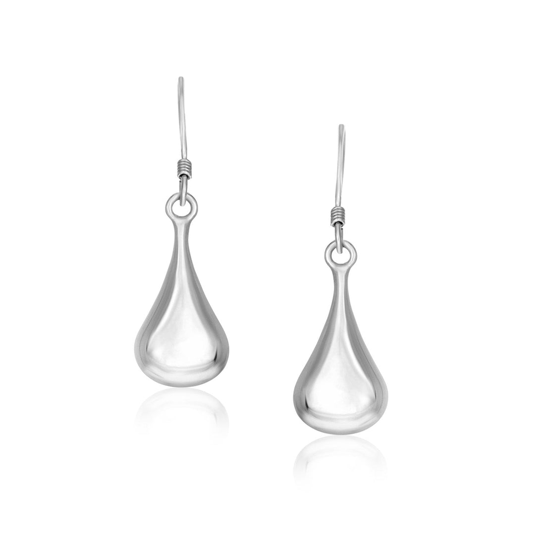 Lovcia Premium Elegant Sterling Silver Teardrop Puff Earrings-Earrings-Sterling Silver-Sterling Silver
