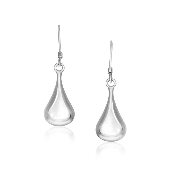 Lovcia Premium Elegant Sterling Silver Teardrop Puff Earrings-Earrings-Sterling Silver-Sterling Silver