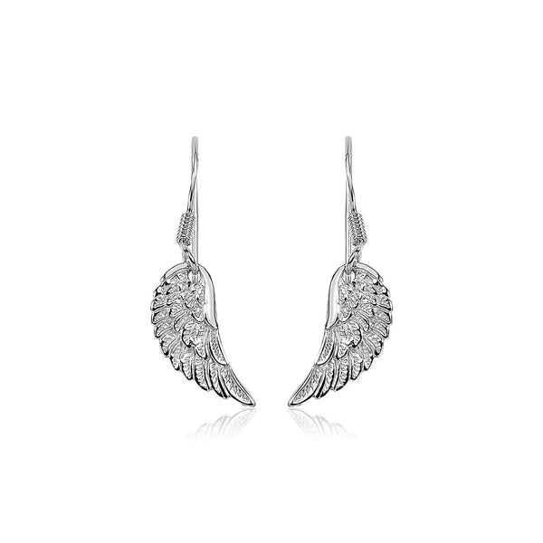 Lovcia Premium Heavenly Sterling Silver Angel Wing Earrings-Earrings-Sterling Silver-Sterling Silver