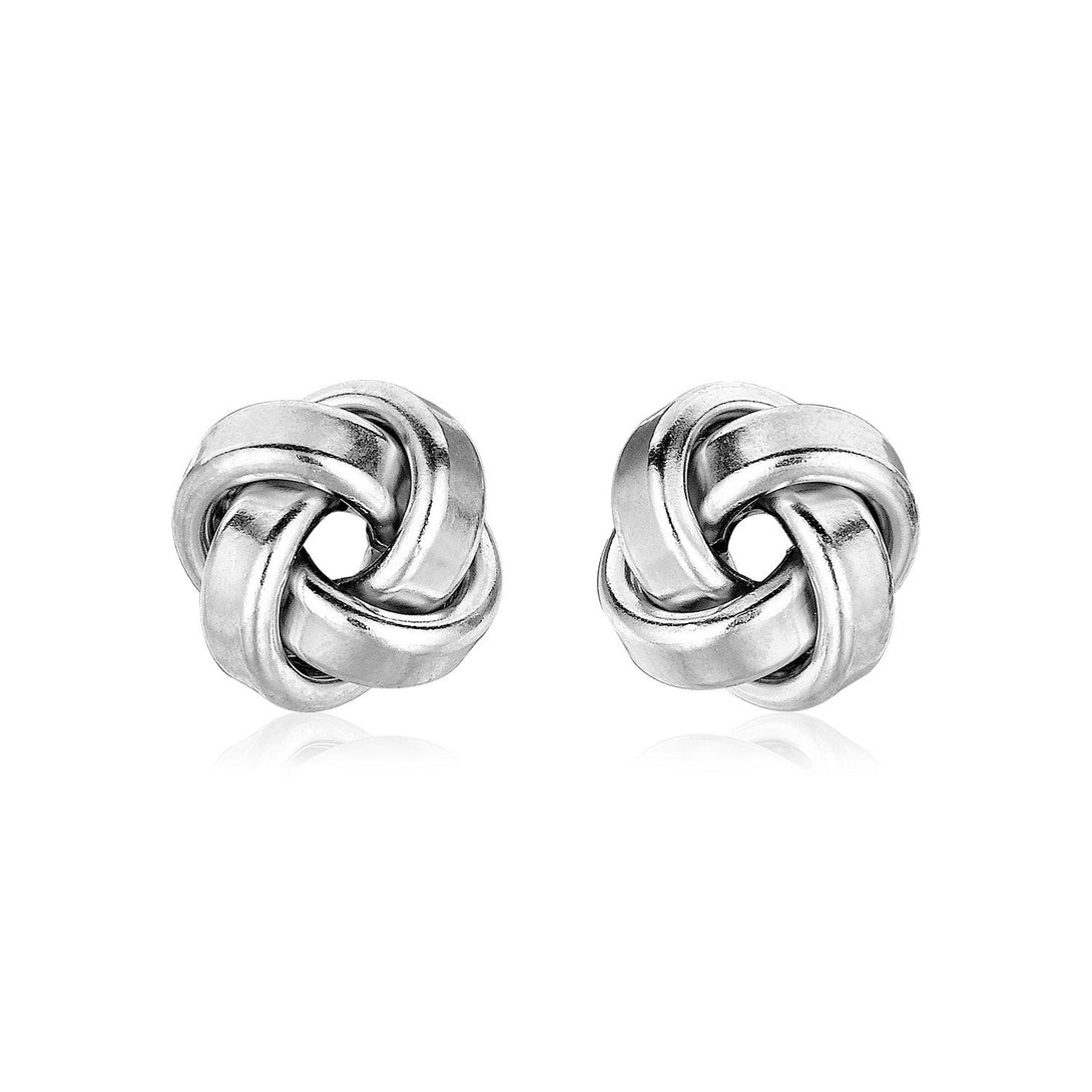 Lovcia Premium Sterling Silver 9mm Classic Love Knot Earrings with Pushback Clasps-Earrings-Sterling Silver-Sterling Silver