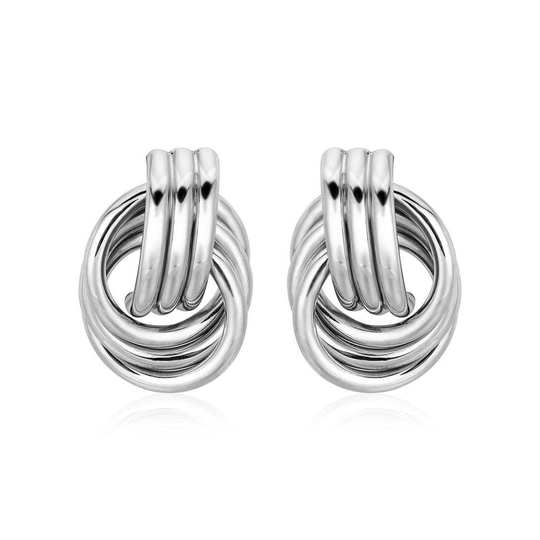 Lovcia Premium Sterling Silver Interlocking Love Knot Earrings (15mm)-Earrings-Sterling Silver-Sterling Silver