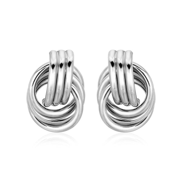 Lovcia Premium Sterling Silver Interlocking Love Knot Earrings (15mm)-Earrings-Sterling Silver-Sterling Silver