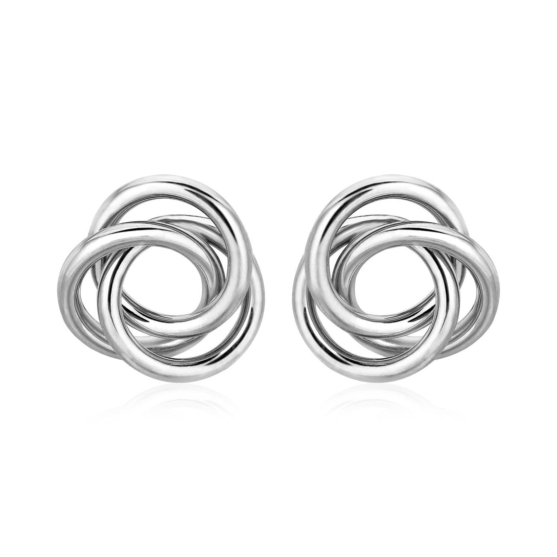 Lovcia Premium Sterling Silver Open Love Knot Earrings with Polished Finish-Earrings-Sterling Silver-Sterling Silver