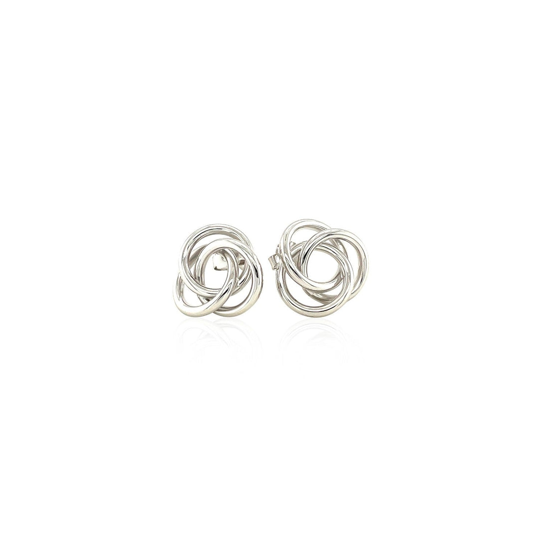 Lovcia Premium Sterling Silver Open Love Knot Earrings with Polished Finish-Earrings-Sterling Silver-Sterling Silver