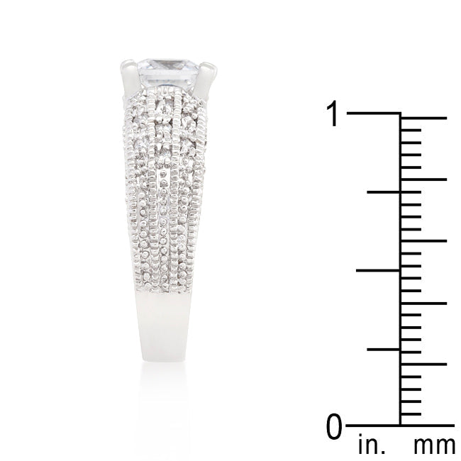 Lovcia Princess Cut Cubic Zirconia Engagement Ring-Rings-5-5