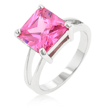 Lovcia Princess Cut Pink Ice Solitaire Ring-Rings-5-5