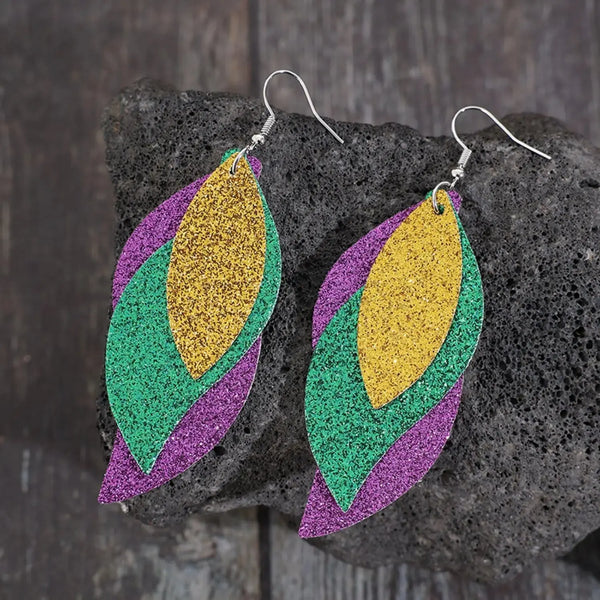Lovcia PU Leather Leaf Dangle Earrings-Earrings-Style A-One Size-Style A