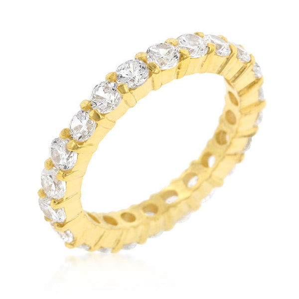 Lovcia Pure Radiance Eternity Band in Luxurious Goldtone Finish-Rings-5-5