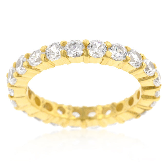 Lovcia Pure Radiance Eternity Band in Luxurious Goldtone Finish-Rings-5-5