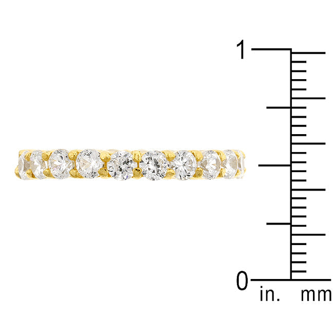 Lovcia Pure Radiance Eternity Band in Luxurious Goldtone Finish-Rings-5-5
