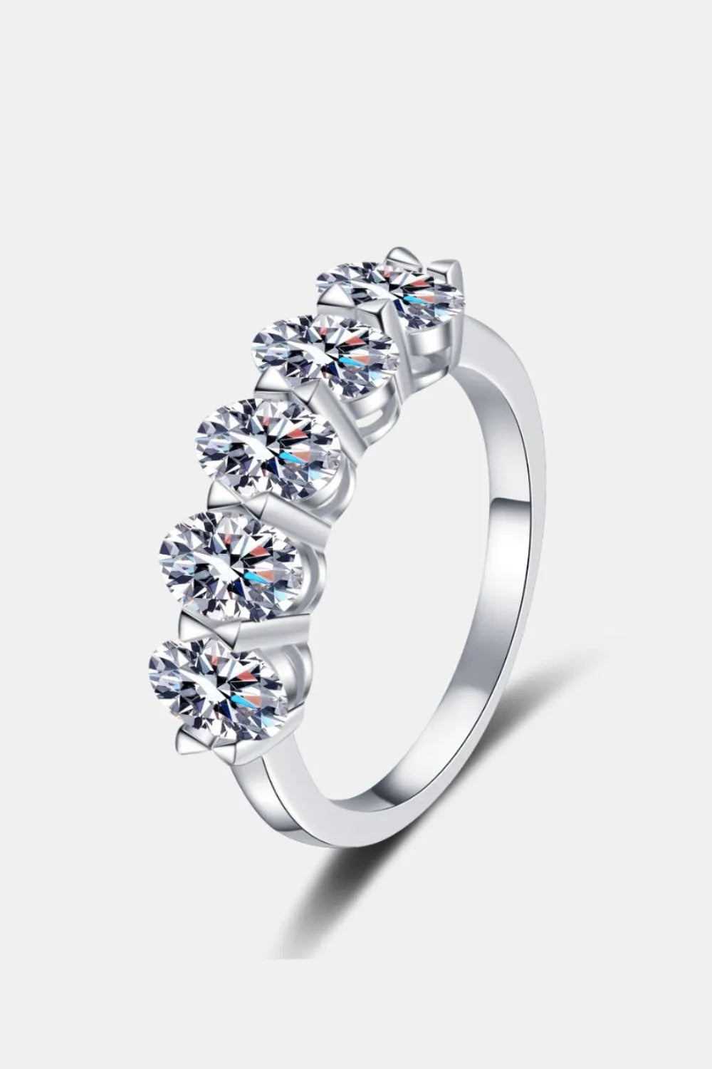 Lovcia Radiance Band 2.5 Carat Moissanite 925 Sterling Silver Ring for Women - Silver-4- - Buy latest trendy Rings for Women and Girls