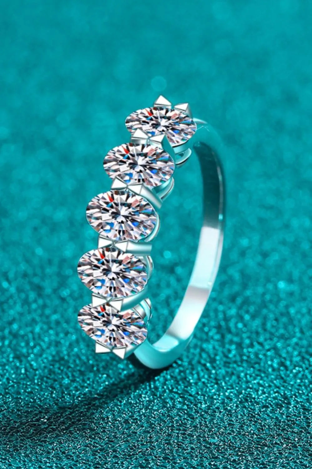 Lovcia Radiance Band 2.5 Carat Moissanite 925 Sterling Silver Ring for Women - Silver-4- - Buy latest trendy Rings for Women and Girls
