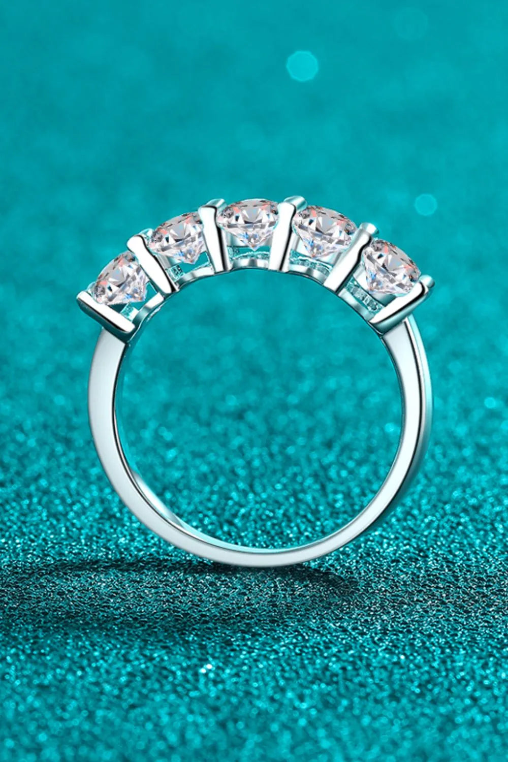 Lovcia Radiance Band 2.5 Carat Moissanite 925 Sterling Silver Ring for Women - Silver-4- - Buy latest trendy Rings for Women and Girls