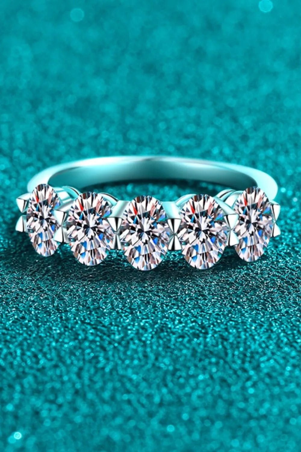 Lovcia Radiance Band 2.5 Carat Moissanite 925 Sterling Silver Ring for Women - Silver-4- - Buy latest trendy Rings for Women and Girls