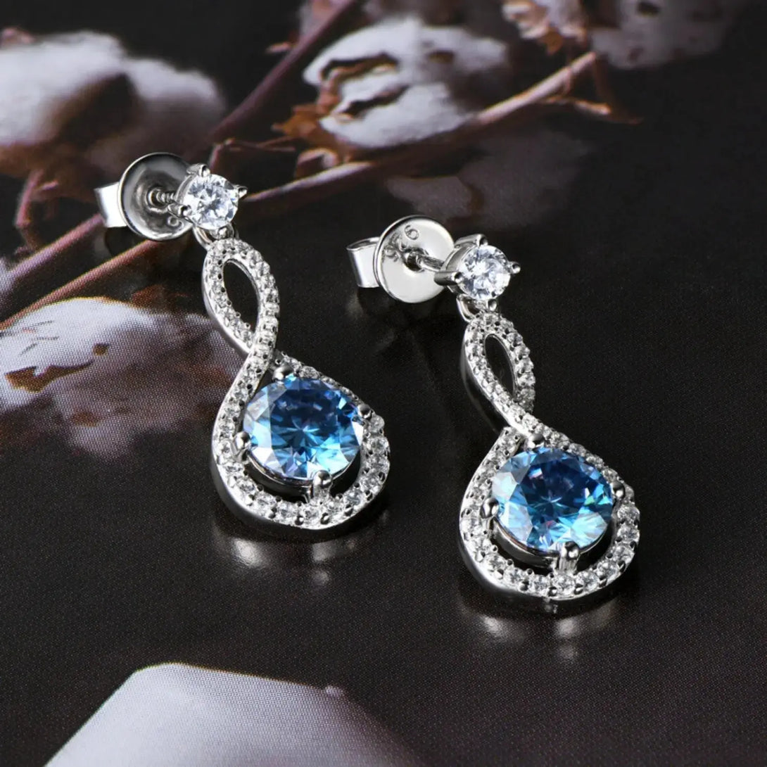 Lovcia Radiant 1 Carat Moissanite Sterling Silver Stud Earrings for Women-Earrings-Royal Blue-One Size-Royal Blue