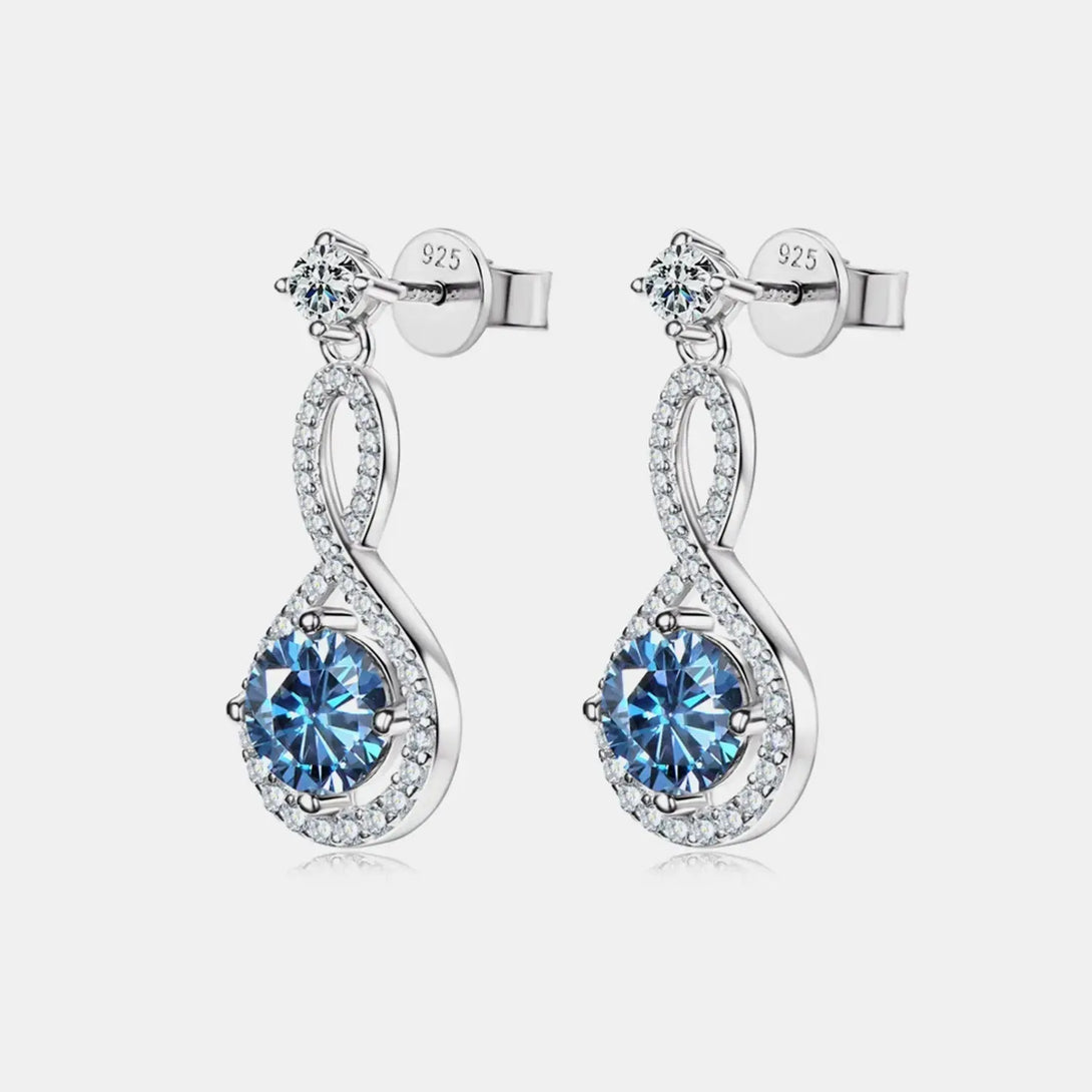 Lovcia Radiant 1 Carat Moissanite Sterling Silver Stud Earrings for Women-Earrings-Royal Blue-One Size-Royal Blue