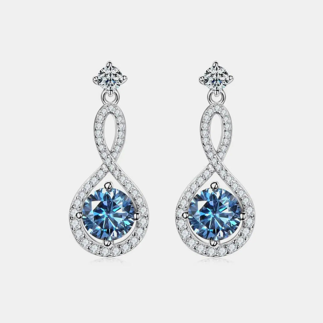 Lovcia Radiant 1 Carat Moissanite Sterling Silver Stud Earrings for Women-Earrings-Royal Blue-One Size-Royal Blue